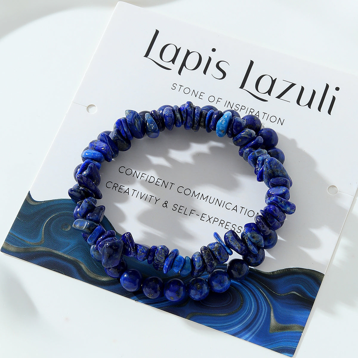 Nizomli tosh marjonlari va marjonli qo'l bezagi bilan zamonaviy cho'ziladigan marjon