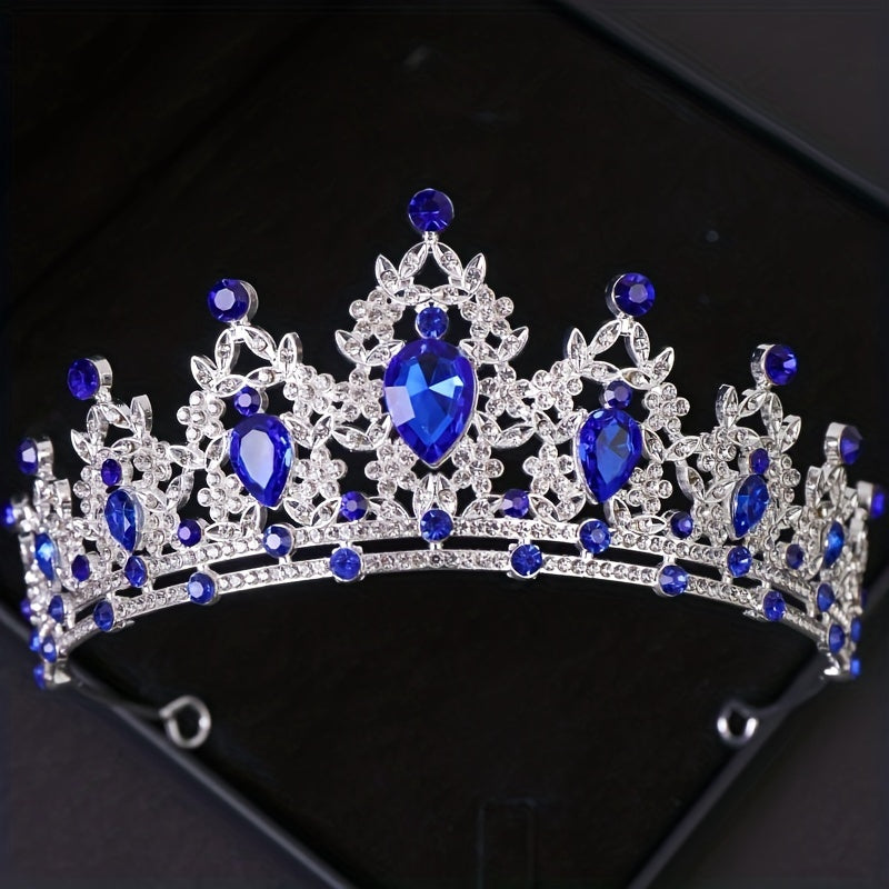 Colorful Rhinestone Crown for Wedding Gown Headdress Princess Queen Party Hair Accessories