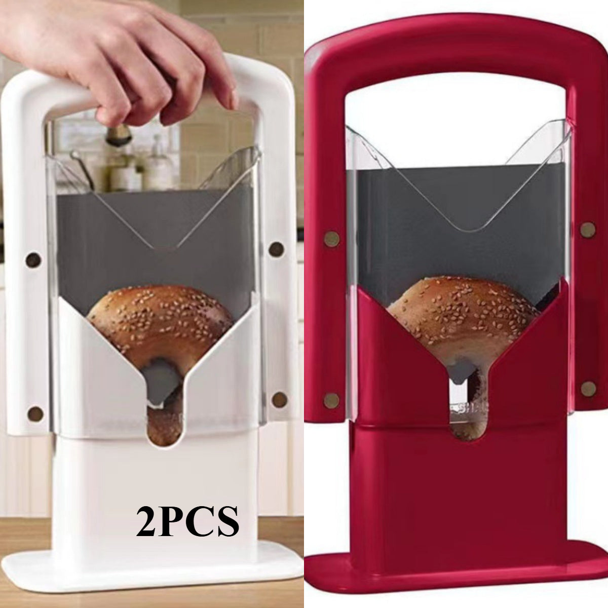 Bagel Guillotine Slicer Easy-to-use tool for perfect bagel slices durable plastic