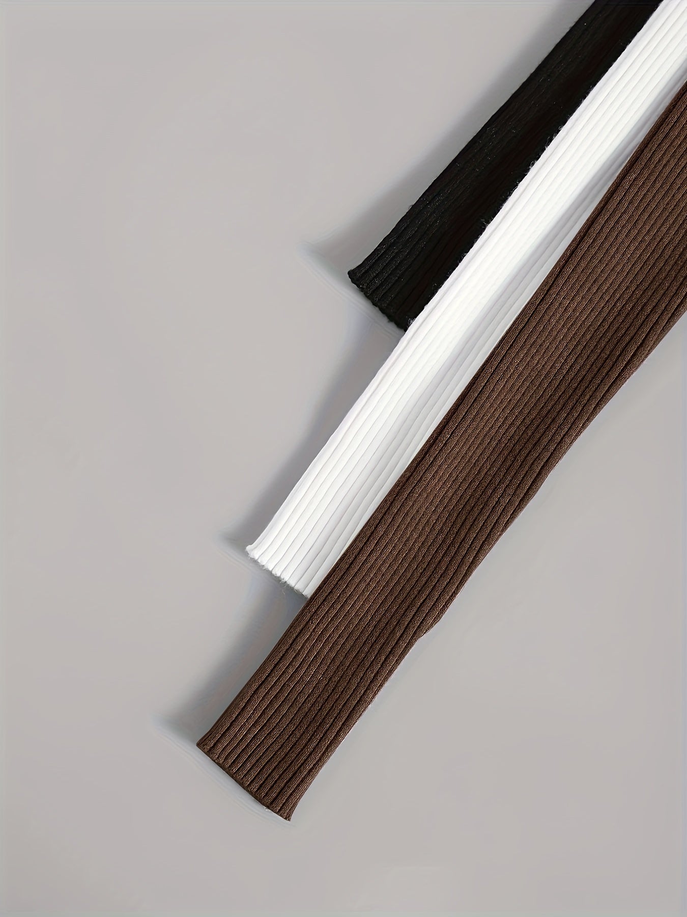 Camisetas de punto de canalé de color sólido para mujer, pack de 3, cuello alto, otoño e invierno, ajuste ajustado, suéteres casuales