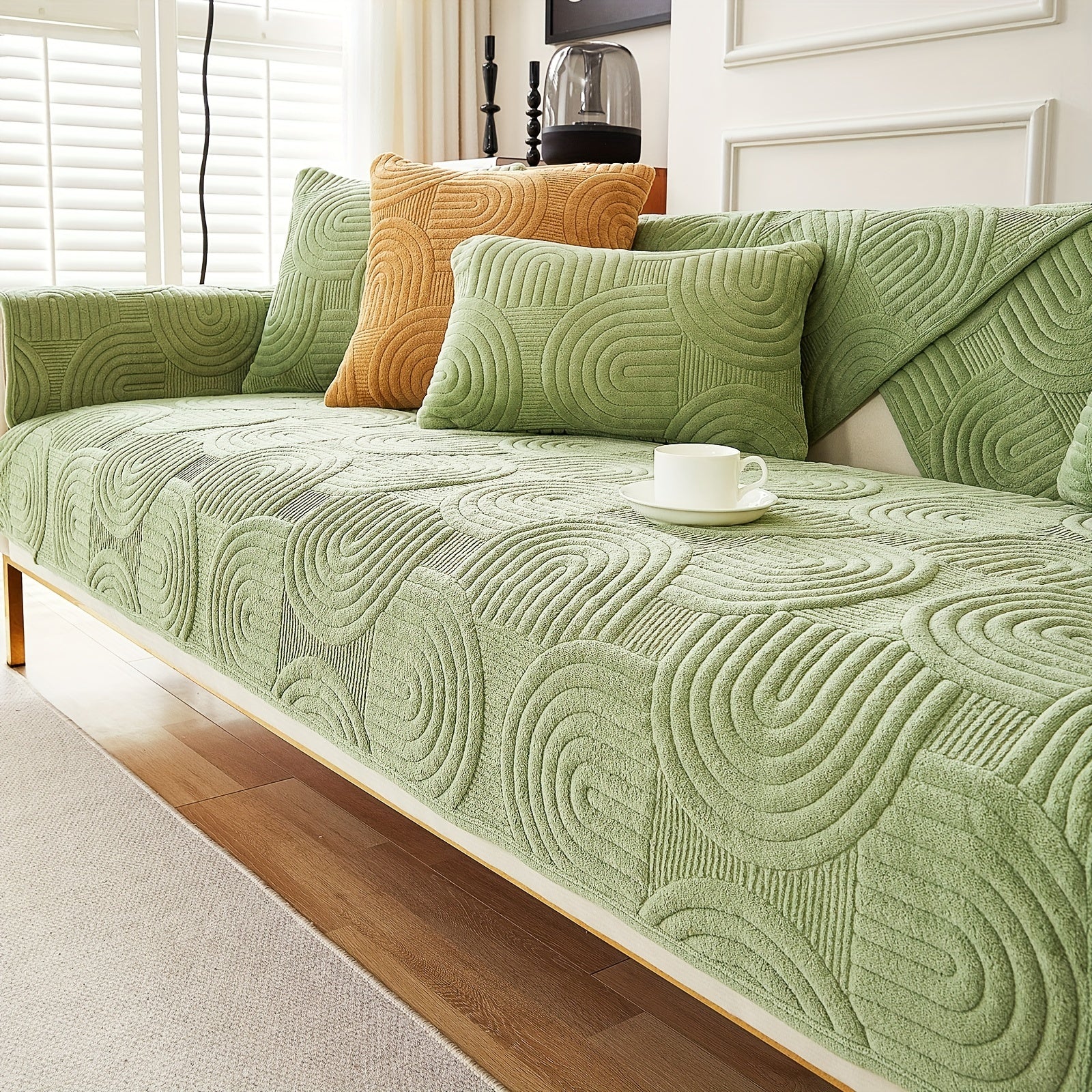 Чехол на мебель из молочного бархата с шерпой, противоскользящий, для защиты мебели, подходит для домашних животных