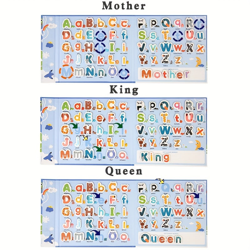 Magnetic Alphabet Puzzle Book for Ages 3-5 Colorful ABC Learning Set Educational Toy