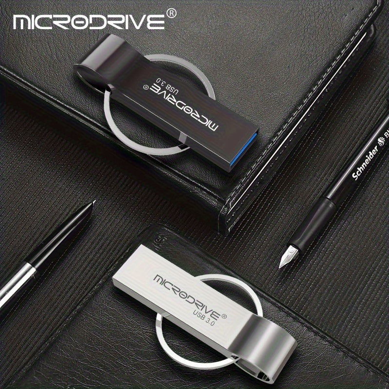 High Speed USB 3.0 Metal Pen Drive 32GB 64GB 128GB with Ring Clasp
