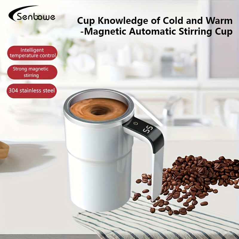 Smart Coffee Mug 304 Stainless Steel Temperature Control Auto-Stir USB Rechargeable