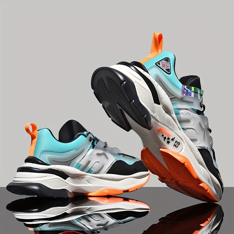 Men's Fabric Chunky Sneakers for Running Basketball and Workouts Breathable Shock Absorbing