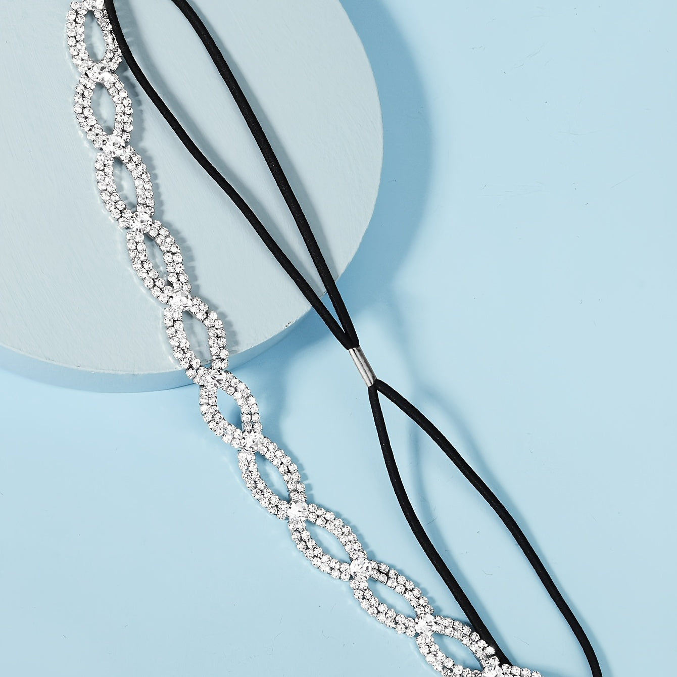 Bridal Hair Accessory Water Diamonds Gold Leaf U-Shaped Hairpin