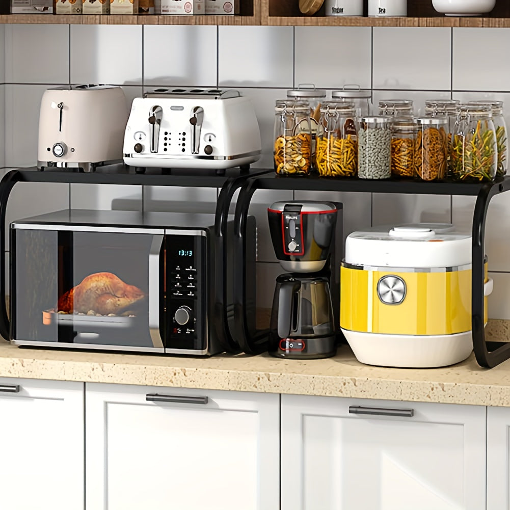 Kengaytiriladigan karbon po'latdan yasalgan mikroto'lqinli pech uchun javon, oshxona uchun stol usti saqlash