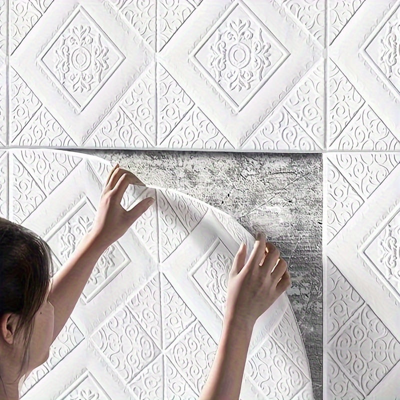 Self-Adhesive Waterproof 3D Textured Wallpaper for Kitchen Living Room Bedroom Decor