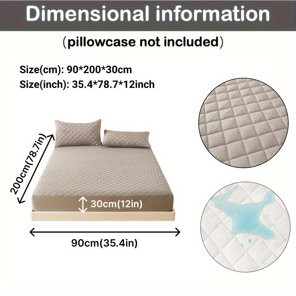 3-Layer Quilted Waterproof Mattress Protector Fitted Sheet for Single or Double Bed