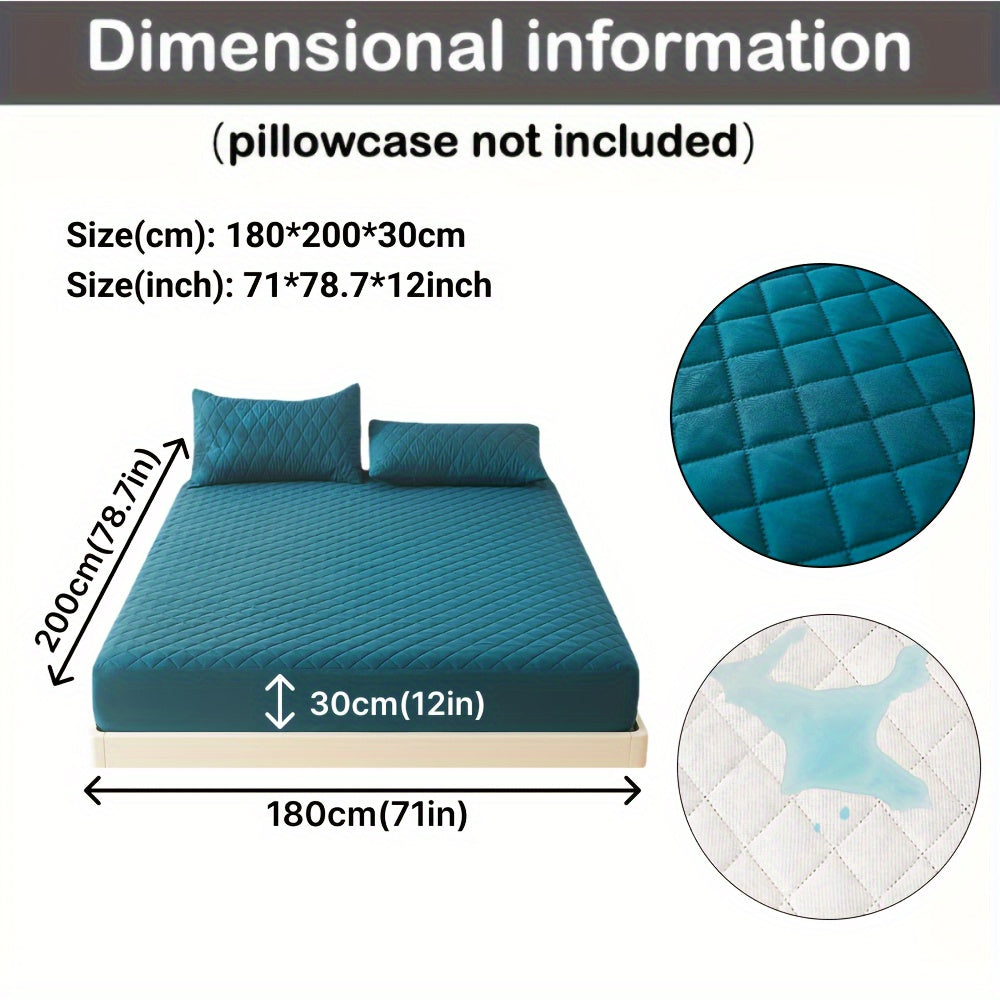 3-Layer Quilted Waterproof Mattress Protector Fitted Sheet for Single or Double Bed