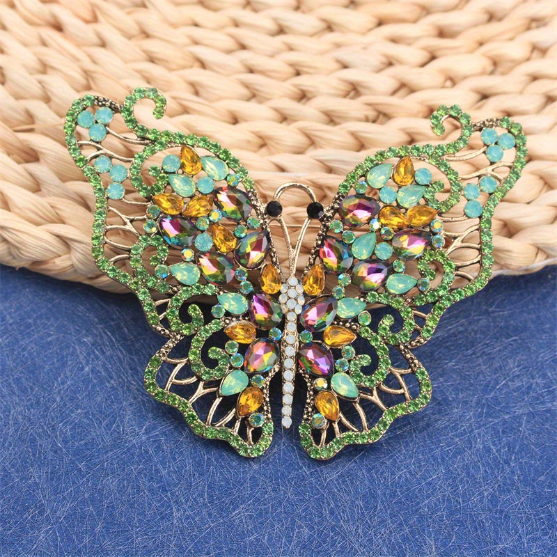 Butterfly Brooch Rhinestones Elegant Jewelry for Clothing Bags Hats