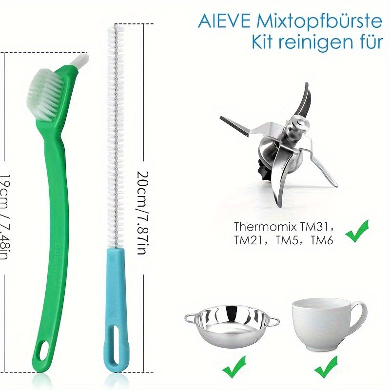 3Pcs Deep Cleaning Brush Set for Coffee Makers and Kitchenware