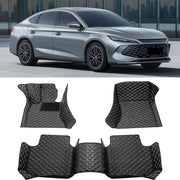 Juego de alfombrillas para coche de cuero sintético para todo clima, para vehículo de conducción a la izquierda, 3 piezas