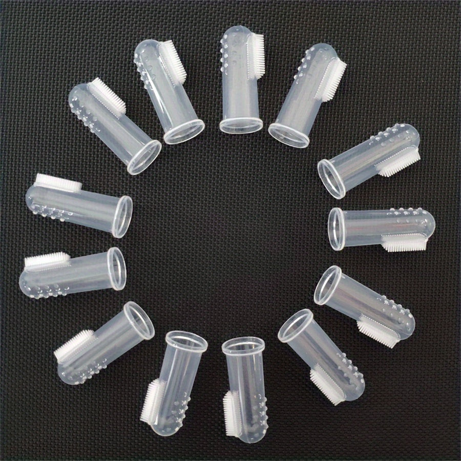 Pet Dental Care Set Soft Silicone Biodegradable Dog and Cat Toothbrushes