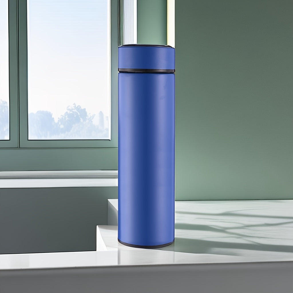 Stainless Steel Insulated Flask with Temperature Display 16.2oz Reusable Thermal Bottle for Sports and Travel