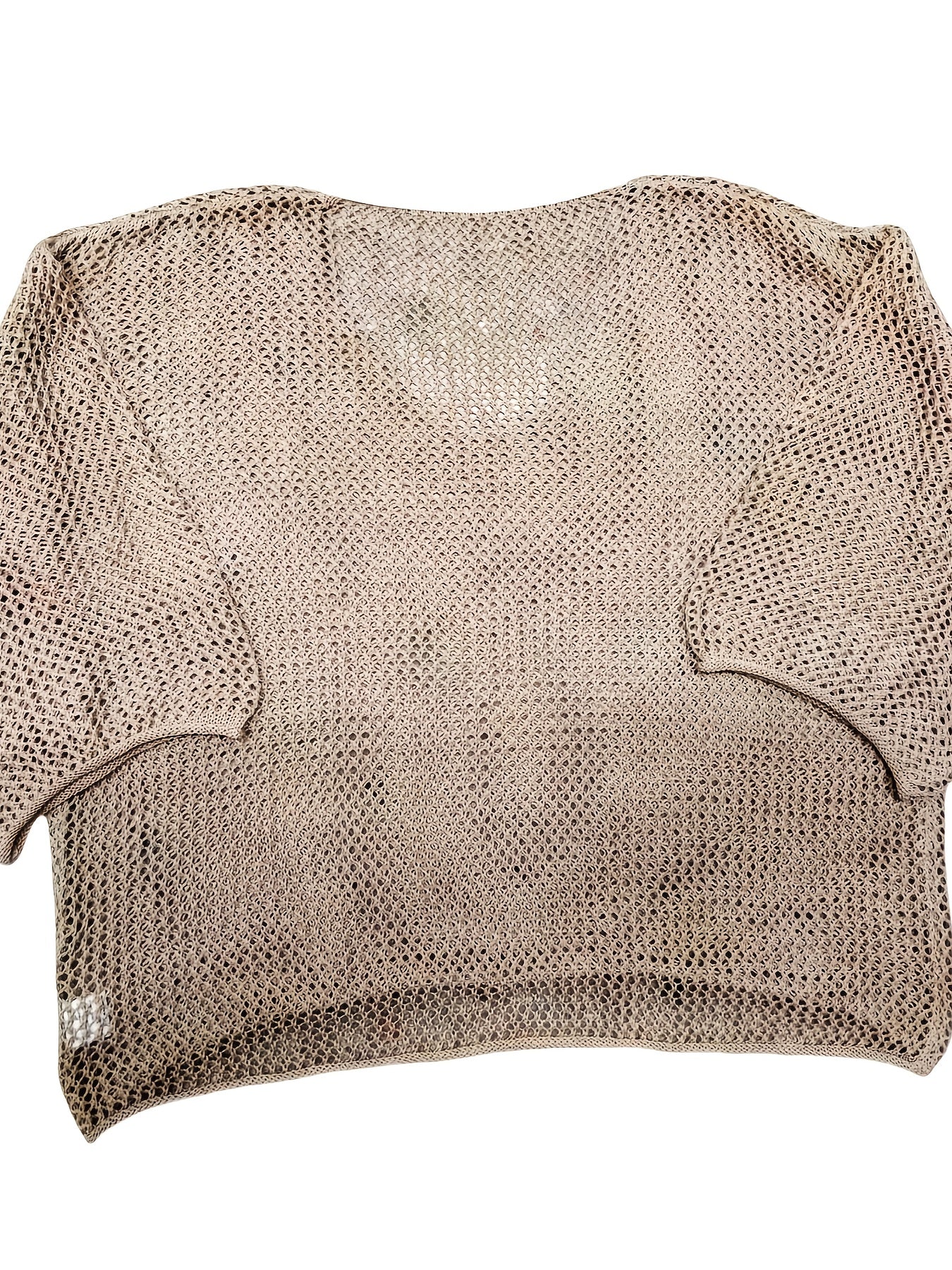 Plus-Size Women Hollow-Out Knit Sweater Spring Summer Stylish Pullover