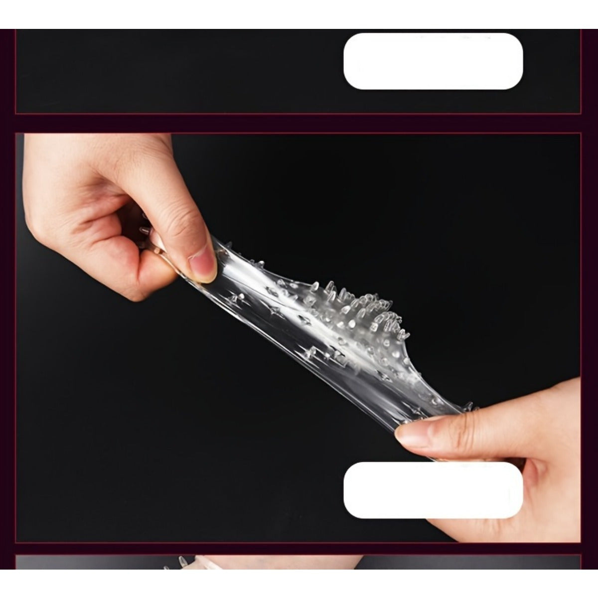 Erkaklar penis qoplamalari 5-bog'lam shaffof teksturali qayta ishlatiladigan kattalar o'yinchoqlari juftliklar uchun