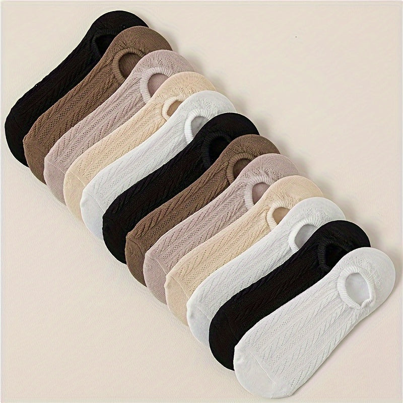 Women's No-Show Socks 30 Pairs Breathable Moisture-Wicking Polyester Spandex Black White Grey