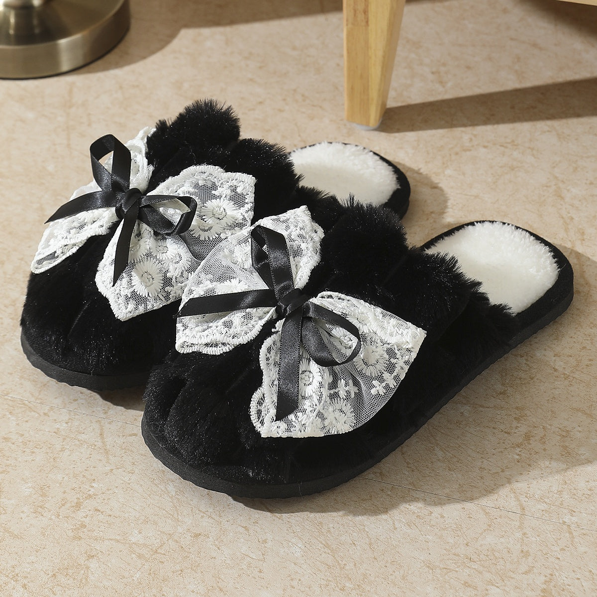 Women's Slip-On Indoor Slippers Soft Fabric Non-Slip EVA Sole Pastel Pink Black Gray Beige