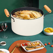 Cast Iron Soup Pot with Non-Stick Coating and Tempered Glass Lid 3 Quart