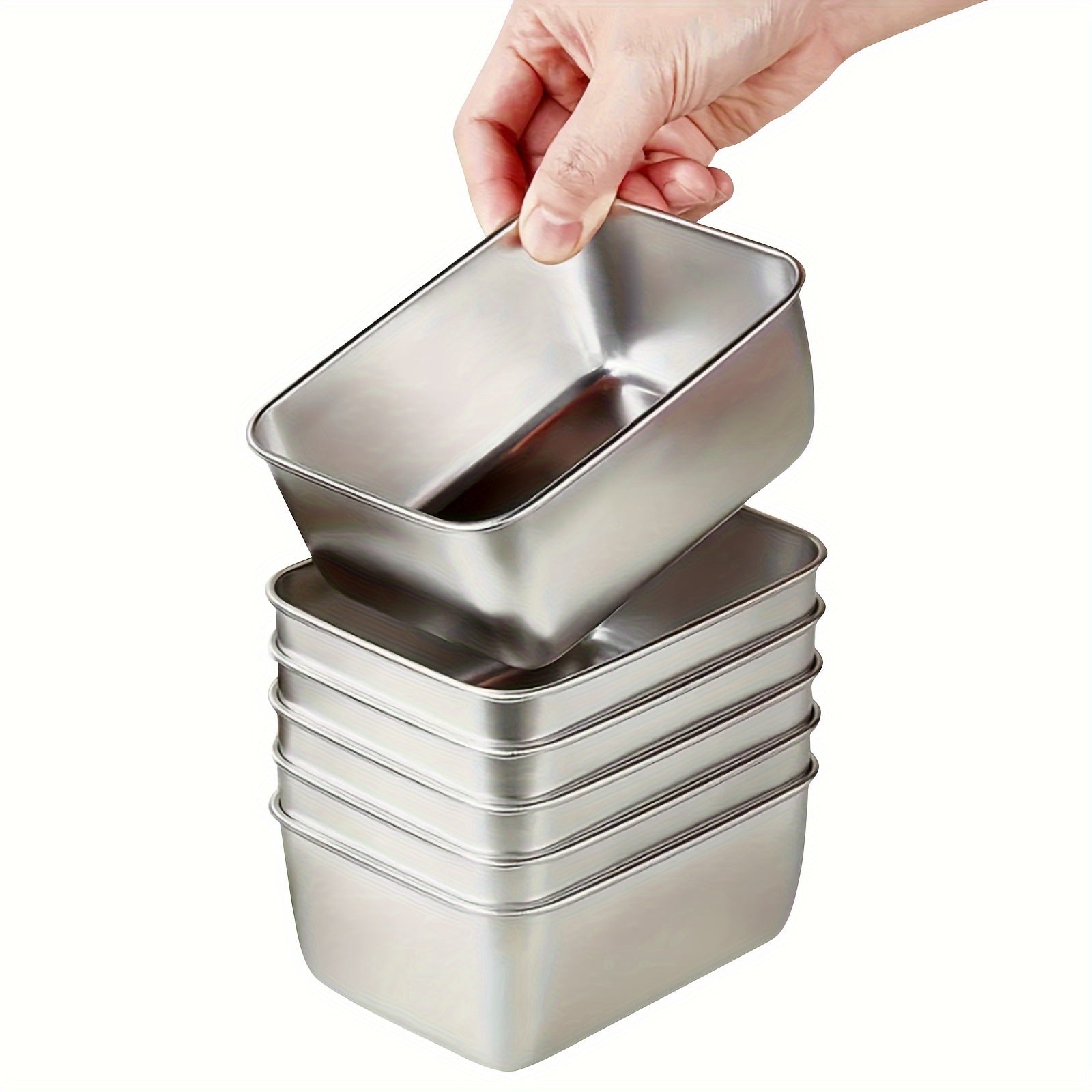 Stainless Steel Storage Container Set of 6 with Lids for Food Organization
