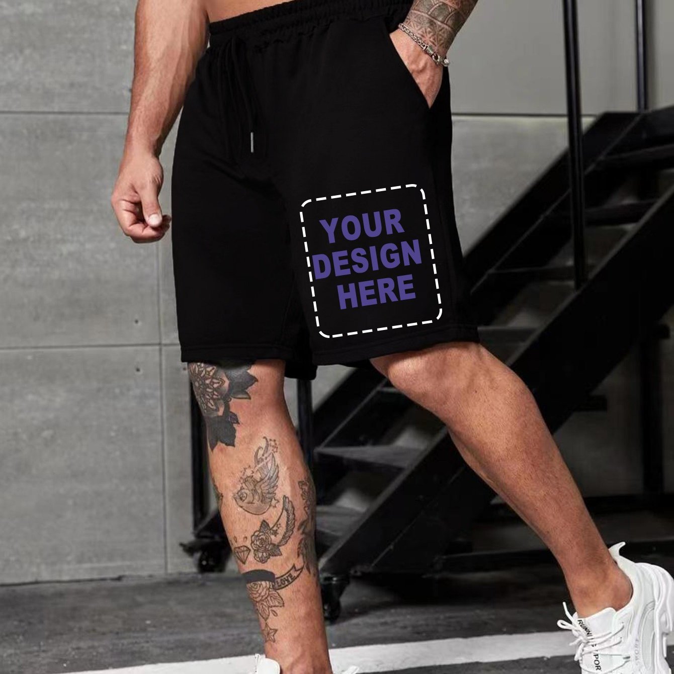 Plus Size Summer Casual Shorts for Men with Geometric and Print Patterns