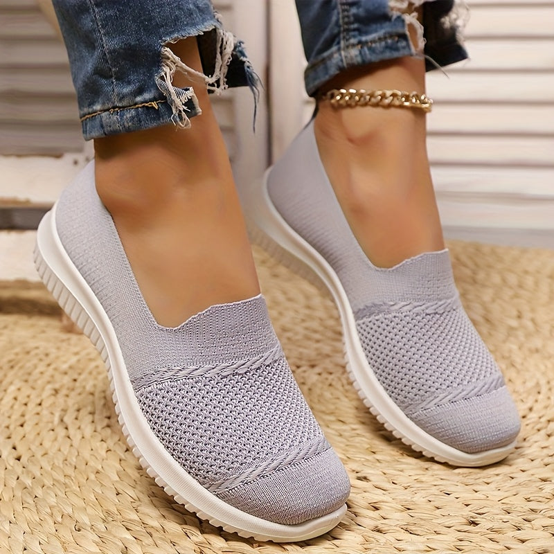Zapatillas casuales para mujer sin cordones, ligeras y transpirables, zapatos planos