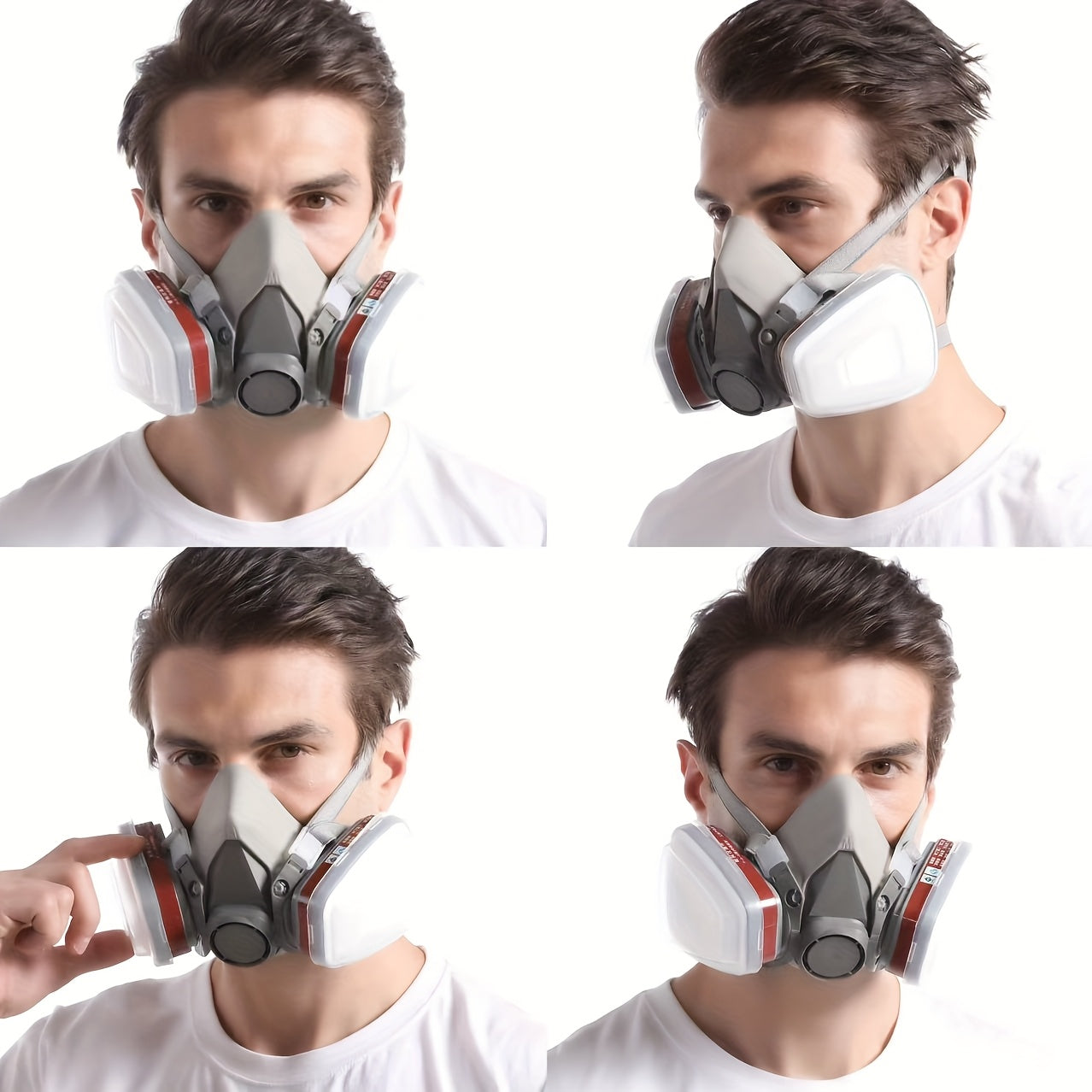 Reusable Chemical-Resistant Half Face Mask Hypoallergenic Plastic Dust Respirator