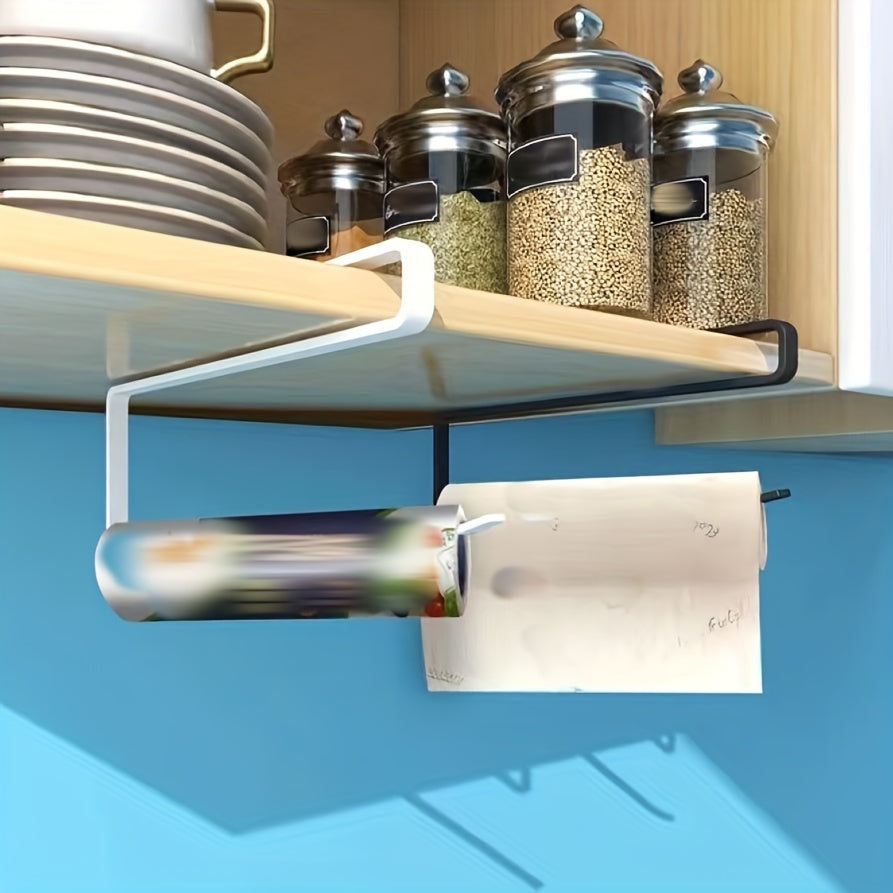 Kitchen Paper Towel Holder No-Drill Cabinet Mount Easy Install Storage