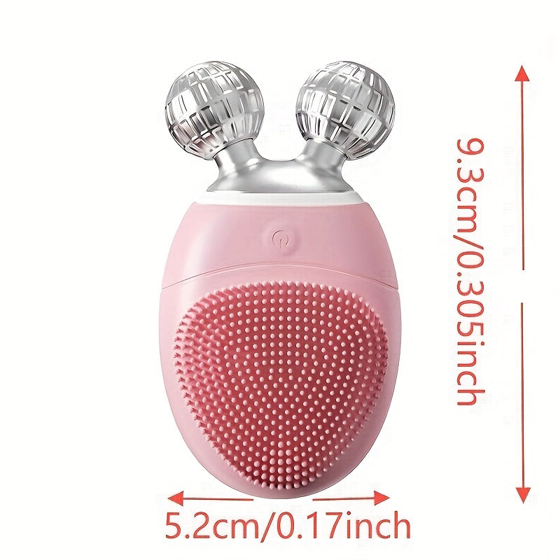 Electric Facial Massager for Home Travel Office Soft Silicone Bristles Rechargeable Battery