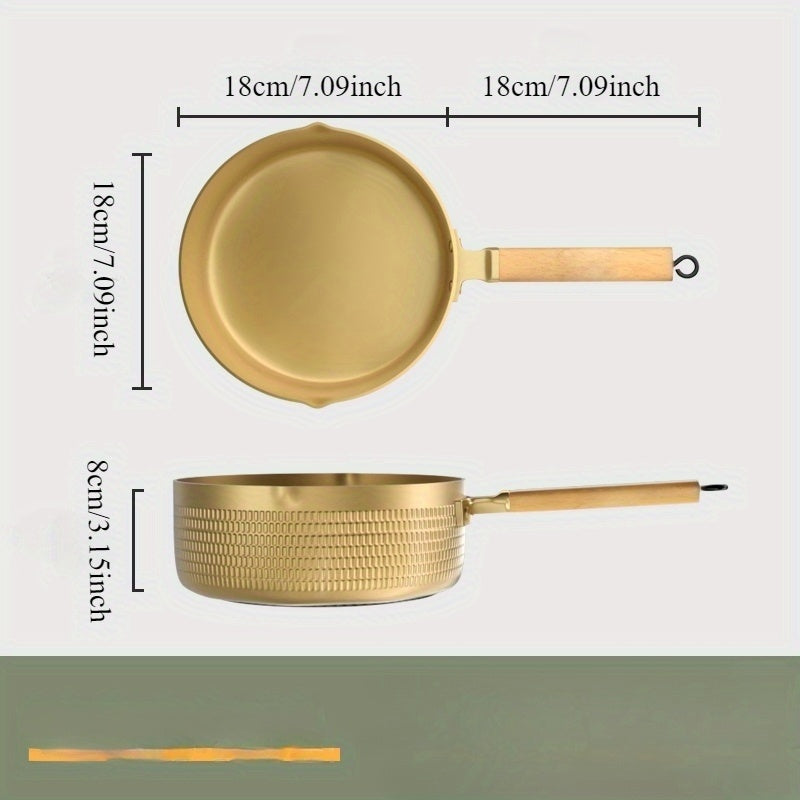 Kumush, oltin yoki qora rangdagi yapon oshxona qozoni, ko'p funksiyali xususiyatlarga ega - induktsion pechlar uchun mos, professional darajadagi alyuminiy qozon, sho'rva, makaron, qovurish va qaynatish uchun, o'lchami 18 sm.