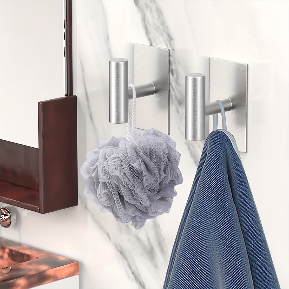 Bathroom Hardware Set Includes Towel Rack Toilet Paper Holder and Hooks