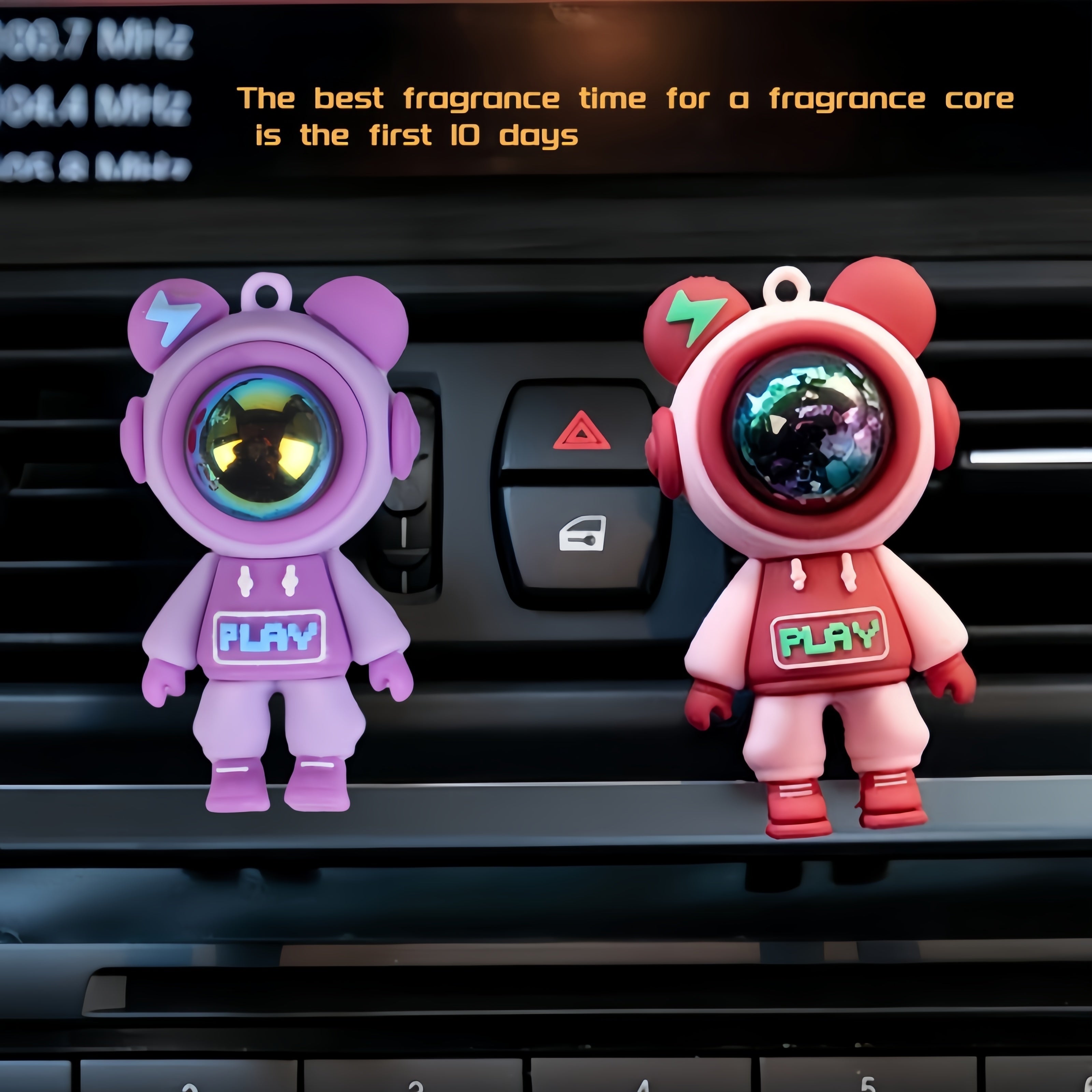 Kosmonavt Lightning Bear Car Air Freshener Clip Aromatherapy Vent Diffuser Set