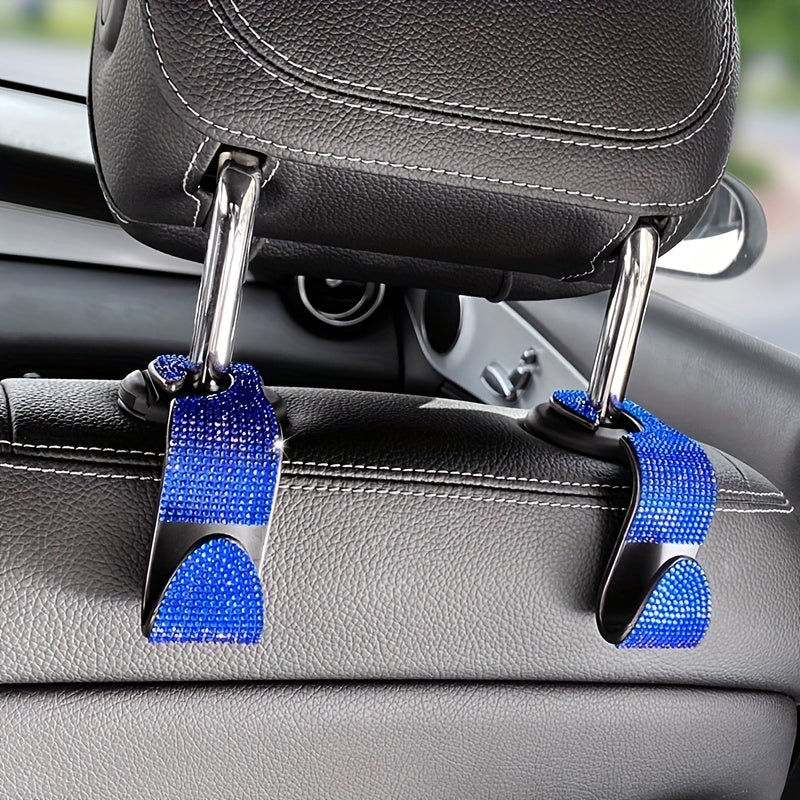 Ayollar uchun avtomobil o'rindig'i orqa tutqichli rhinestone bezatilgan saqlash tashkilotchisi, bardoshli ABS