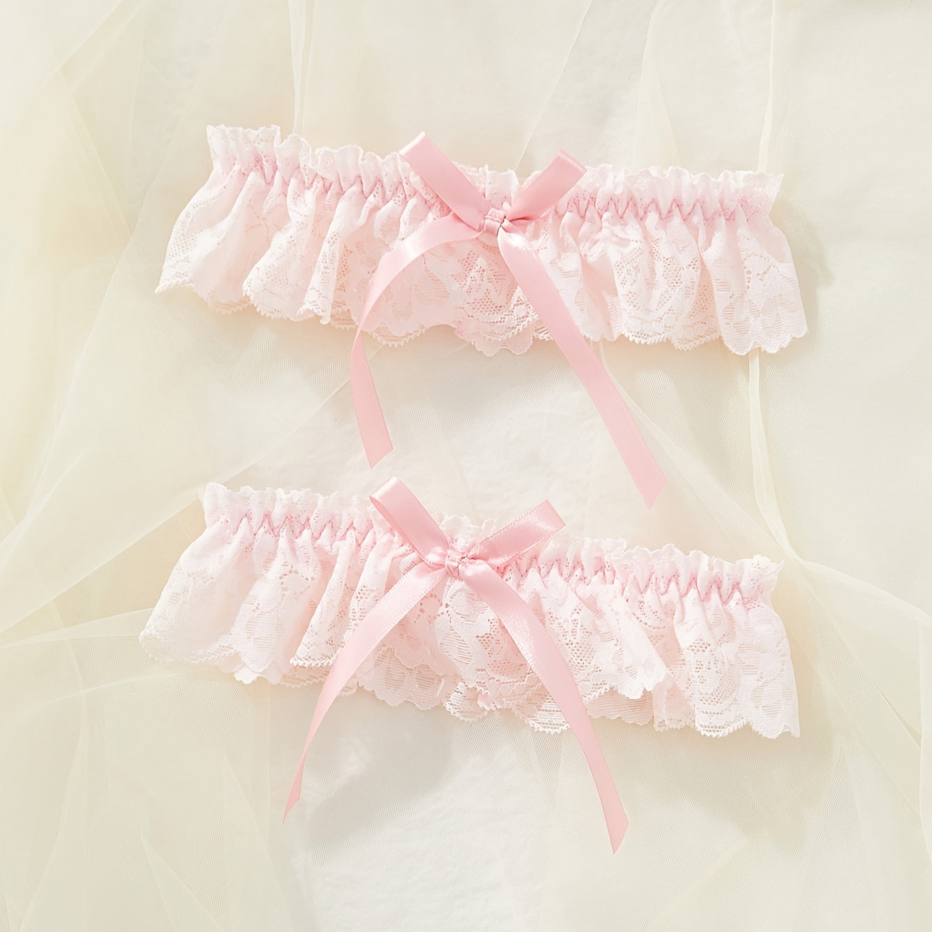 Women's Lace Bow Knot Garter Belt Sexy Lingerie Adjustable Strap