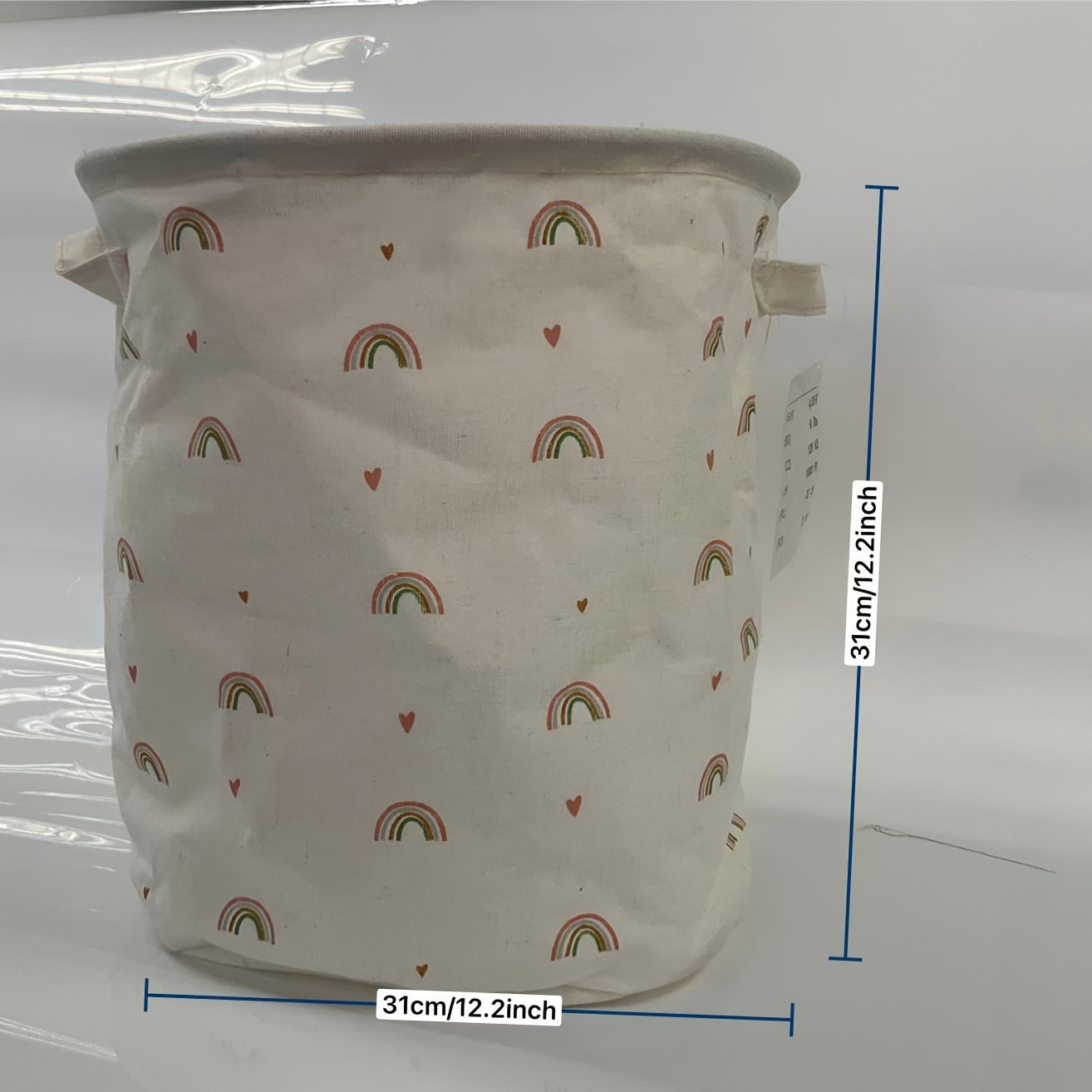 Cesta de ropa plegable con asas, diseño arcoíris, cesta de poliéster para almacenamiento de ropa