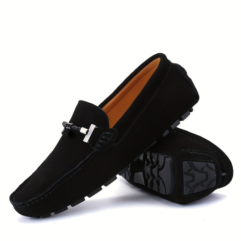 Men's Slip-On Loafers Breathable PU Casual Shoes for Outdoor Walking