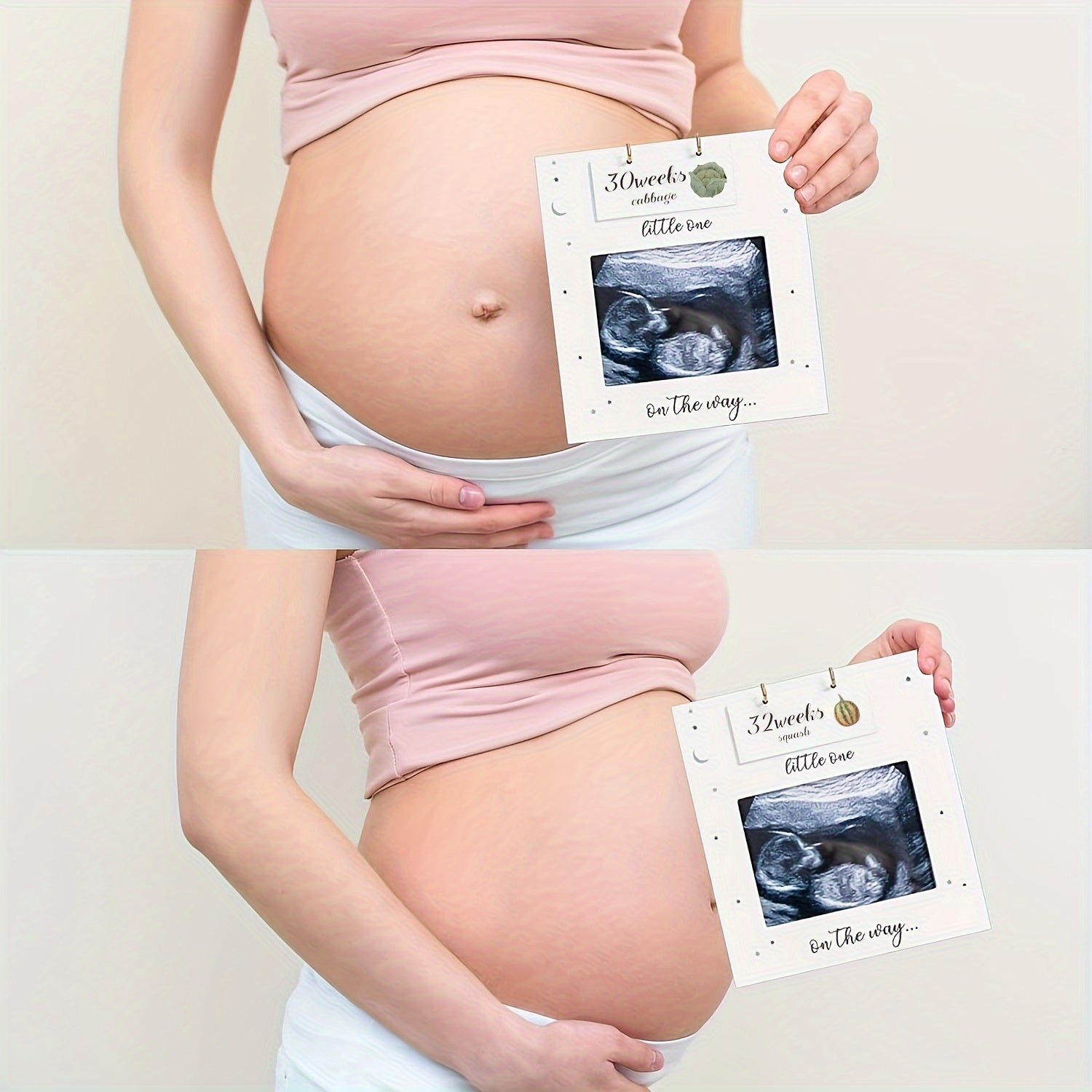 Специальная рамка для ультразвуковых и сонограмм с знаками беременного живота - идеальный памятный подарок для будущих родителей, деревянный трекер роста.