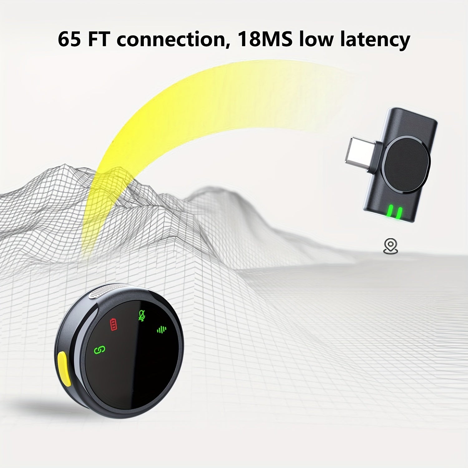 2 беспроводных петличных микрофона с зарядным кейсом для смартфонов, идеально подходящих для видеозаписи, ведения блогов и интервью.