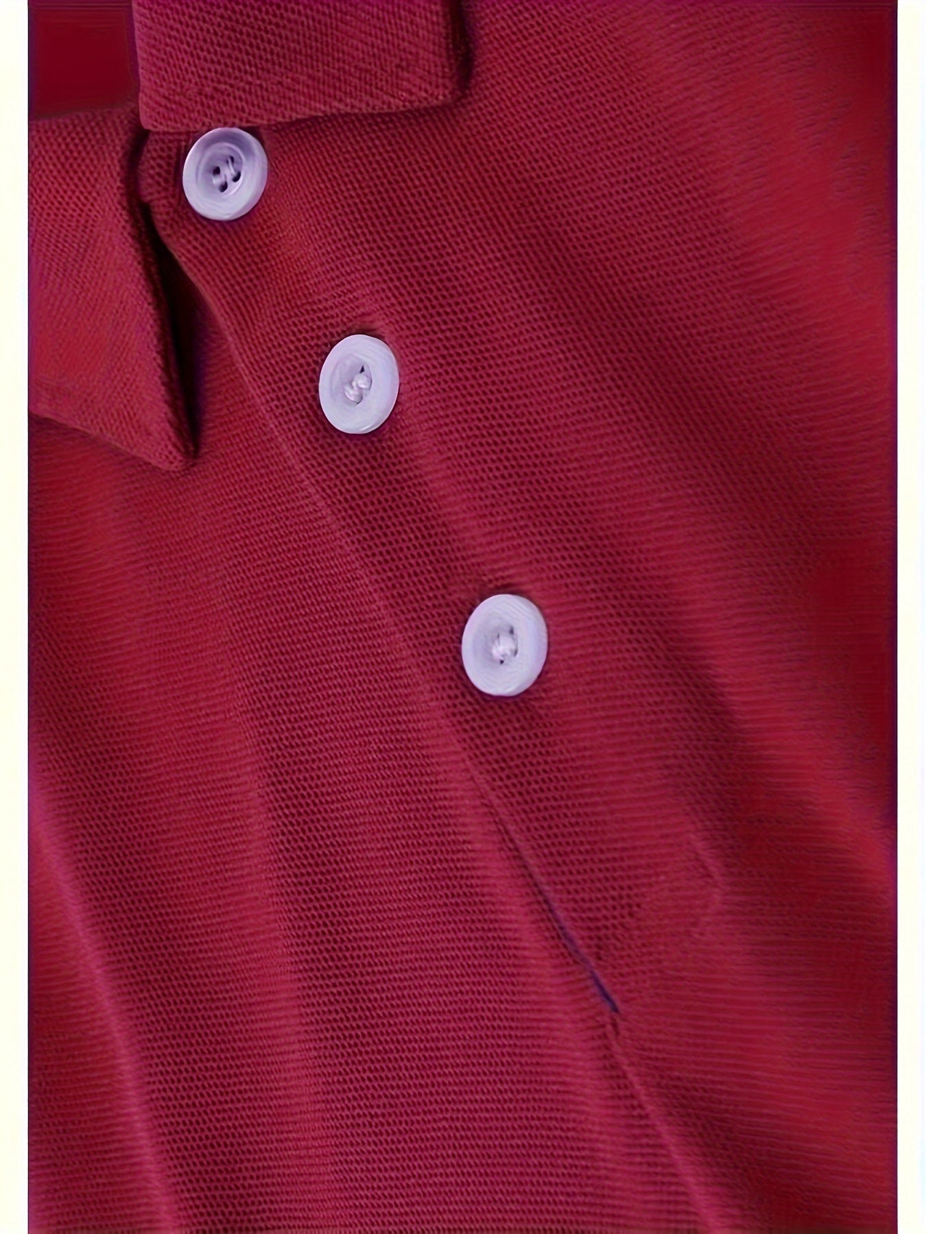 Men's Short Sleeve Athletic Polo Shirt Geometric Pattern Button Up Summer Casual