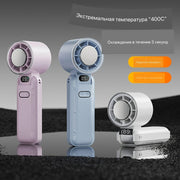 Portable USB Rechargeable Mini Fan with Neck Design, Ice-Cool Technology, Pink or Blue