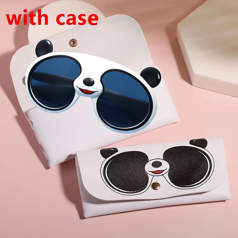 Kids' Cartoon Panda Glasses for Children with Optional Case Multi-Color Plastic Casual