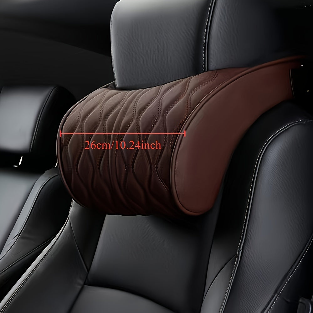 Car Interior Set PU Leather Memory Foam Neck Pillow Lumbar Support