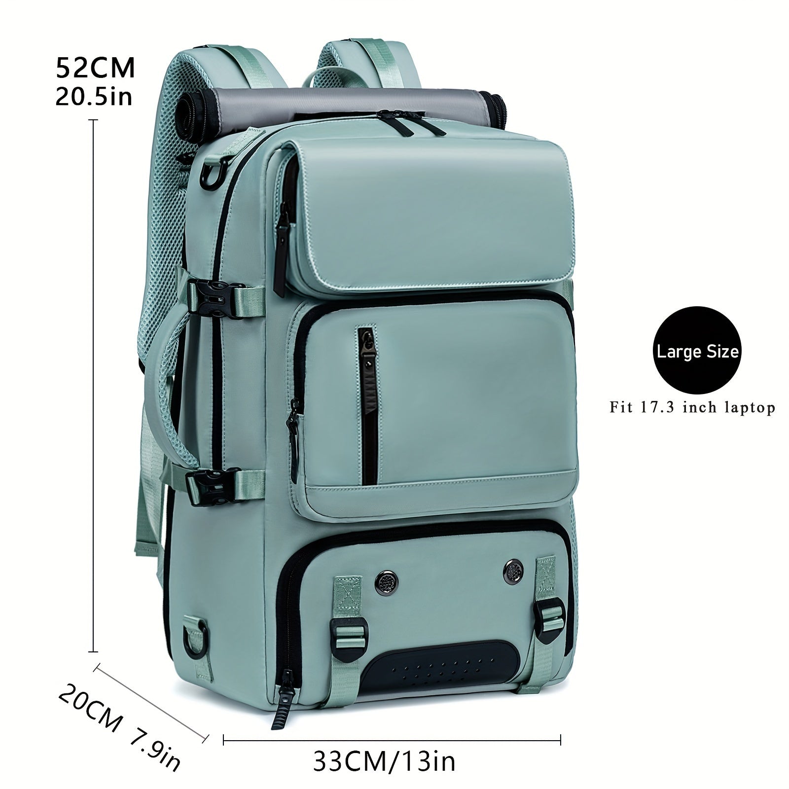 Erkaklar uchun sayohat ruksagi, katta sig'imga ega, piyoda yurish, biznes va noutbuklar uchun, suv o'tkazmaydigan poyabzal sumkasi bilan birga.