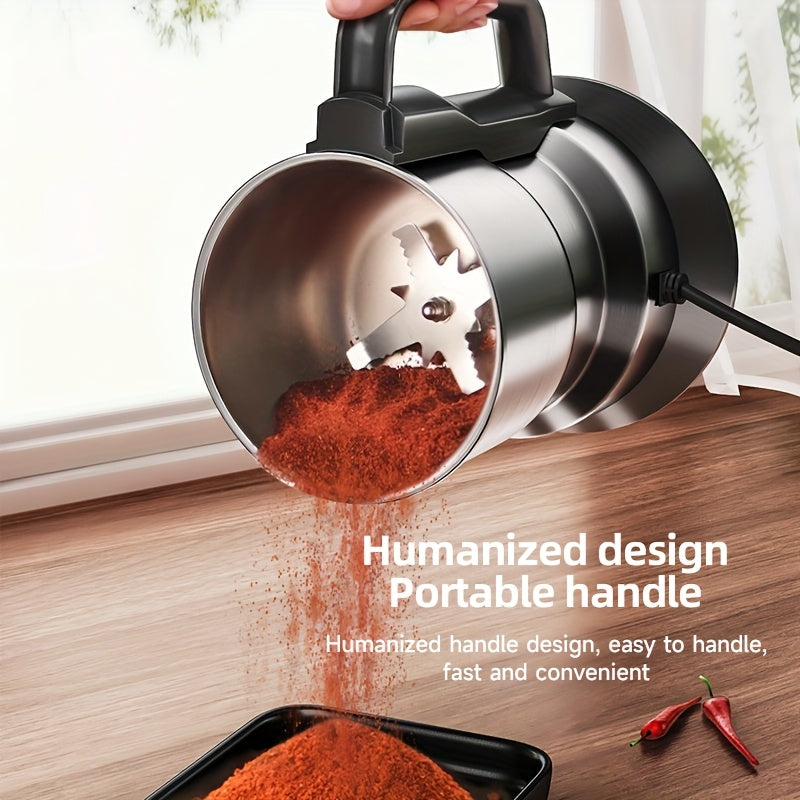 220V Stainless Steel Electric Grinder for Home Use with 8-Blade Design Fine Powder Multifunctional for Grains Herbs