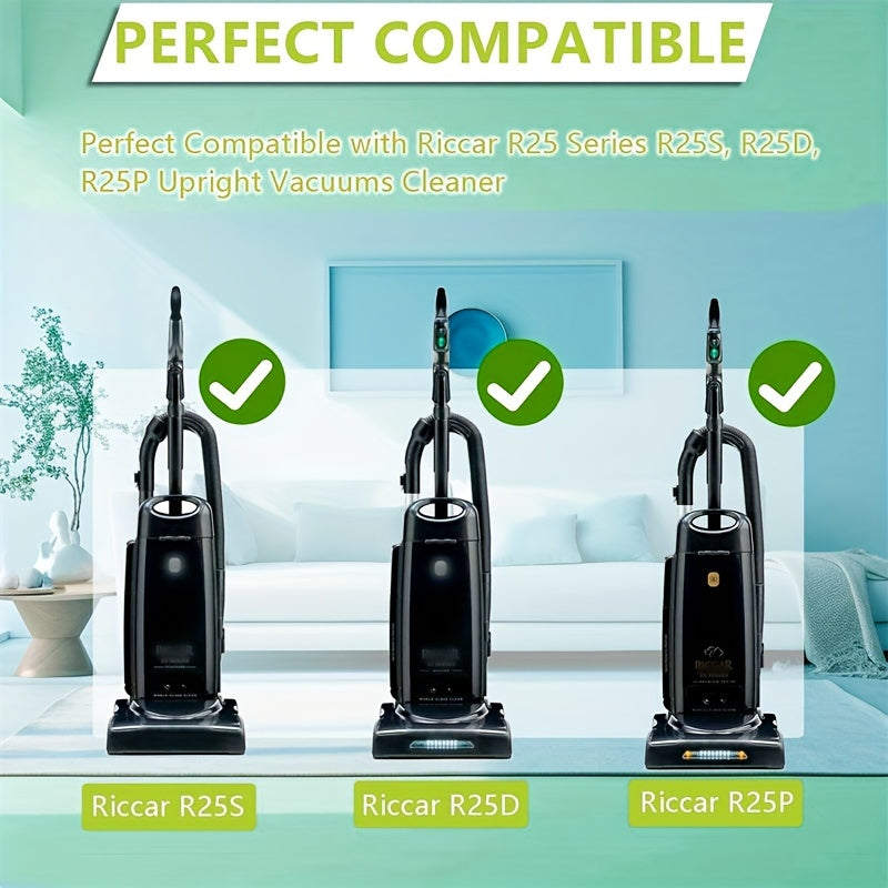 Riccar R25 seriyasi R25S, R25D, R25P uchun 8 ta mustahkam vertikal vakuum sumkalar to'plami, og'ir vaznli plastikdan tayyorlangan, uy va oshxona polini tozalash uchun ideal, vakuum tozalagichlar uchun almashtirish qismlari.