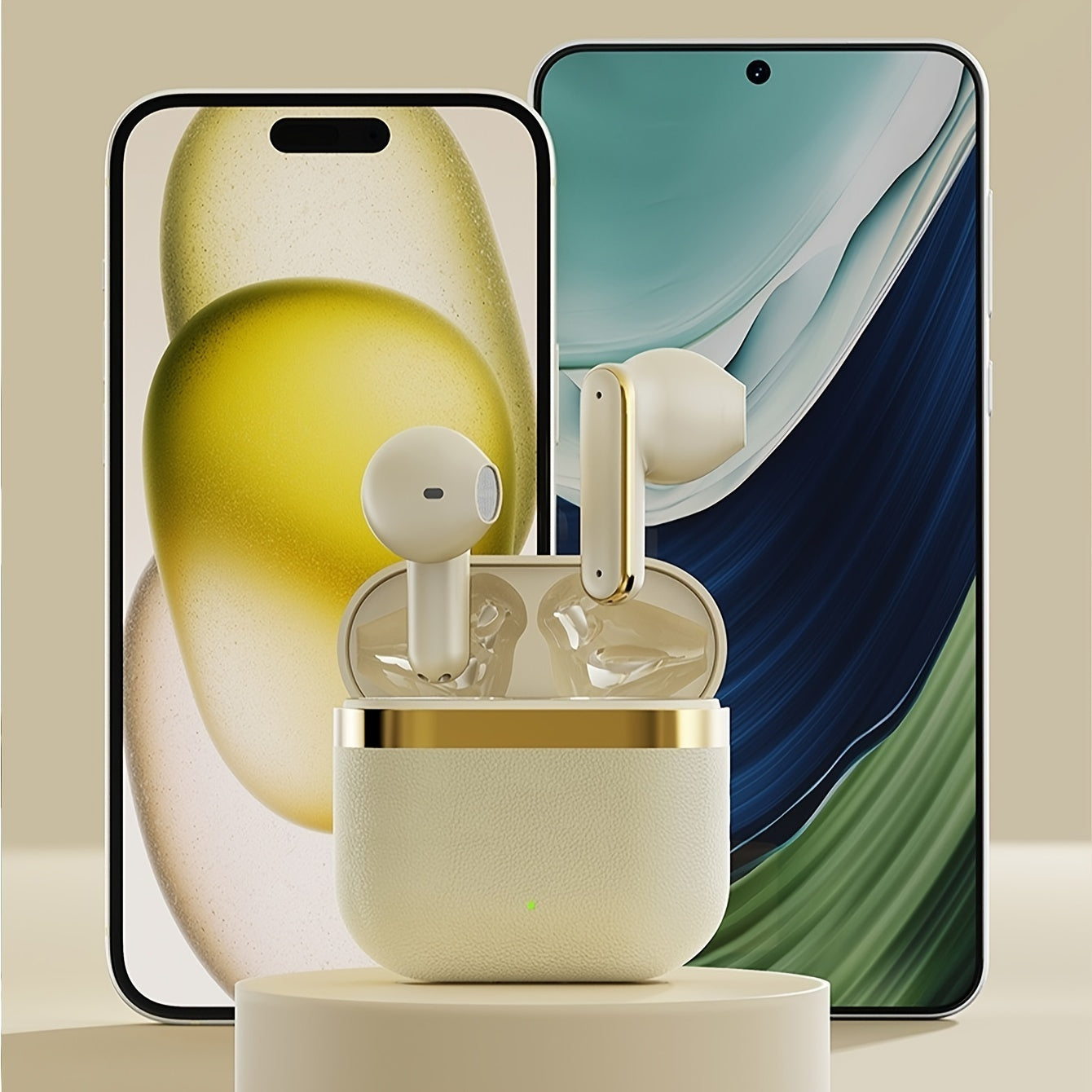 Auriculares inalámbricos semi en oído 9D HIFI estéreo Dolby audio control táctil compatibles con teléfonos móviles