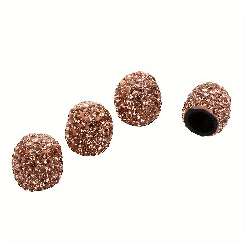 Avtomobil shinalari ventili qopqog'i, Kristal Bling, changga qarshi, g'ildirak qopqog'i, 4 ta paket