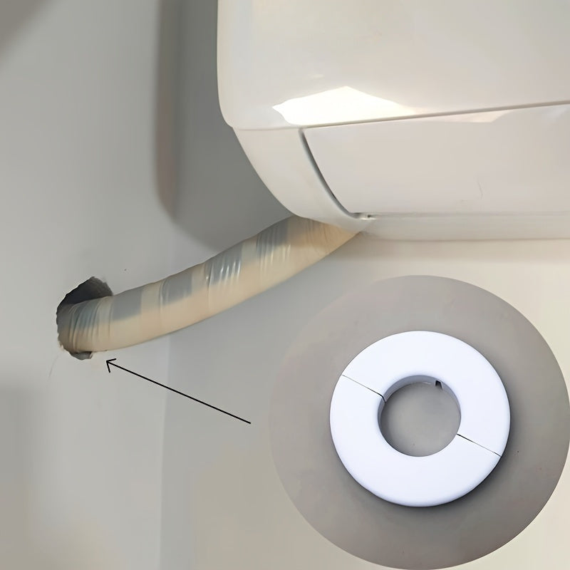 White Plastic Air Conditioner Duct Hole Cover Set Wall-Mount Ventilation Decor