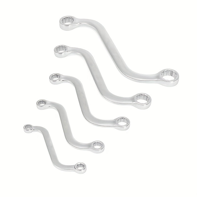 Juego de 5 llaves de apriete de doble cabeza en forma de S, 10-19mm, herramienta de reparación de automóviles